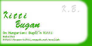 kitti bugan business card